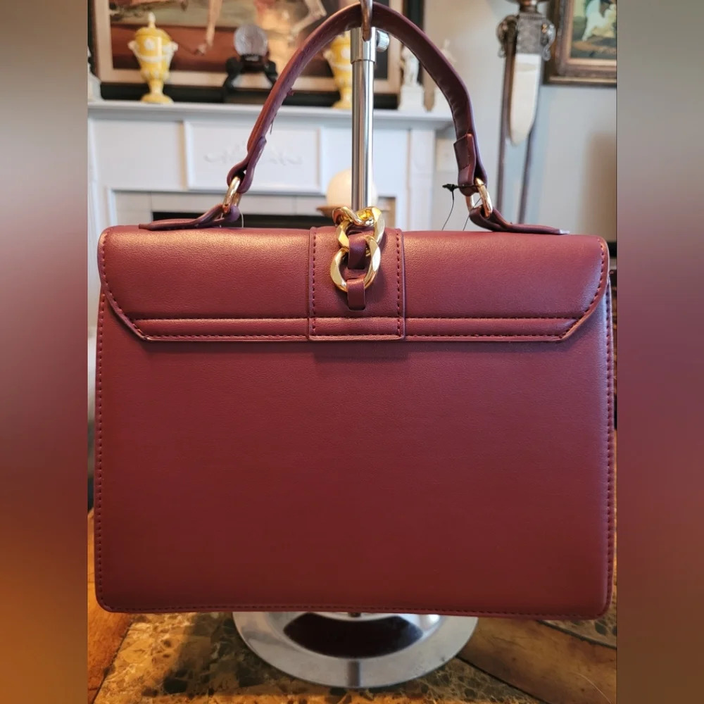Badgley Mischka Burgundy Studded Handbag. NWT - Picture 2 of 10